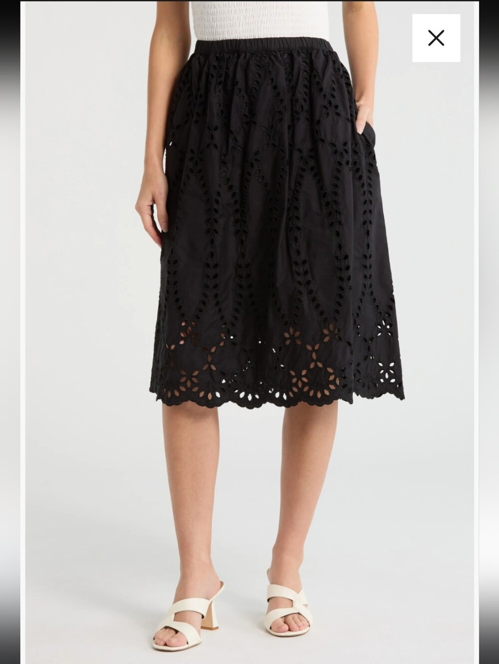 New Frank And Eileen Eyelet Skirt Small